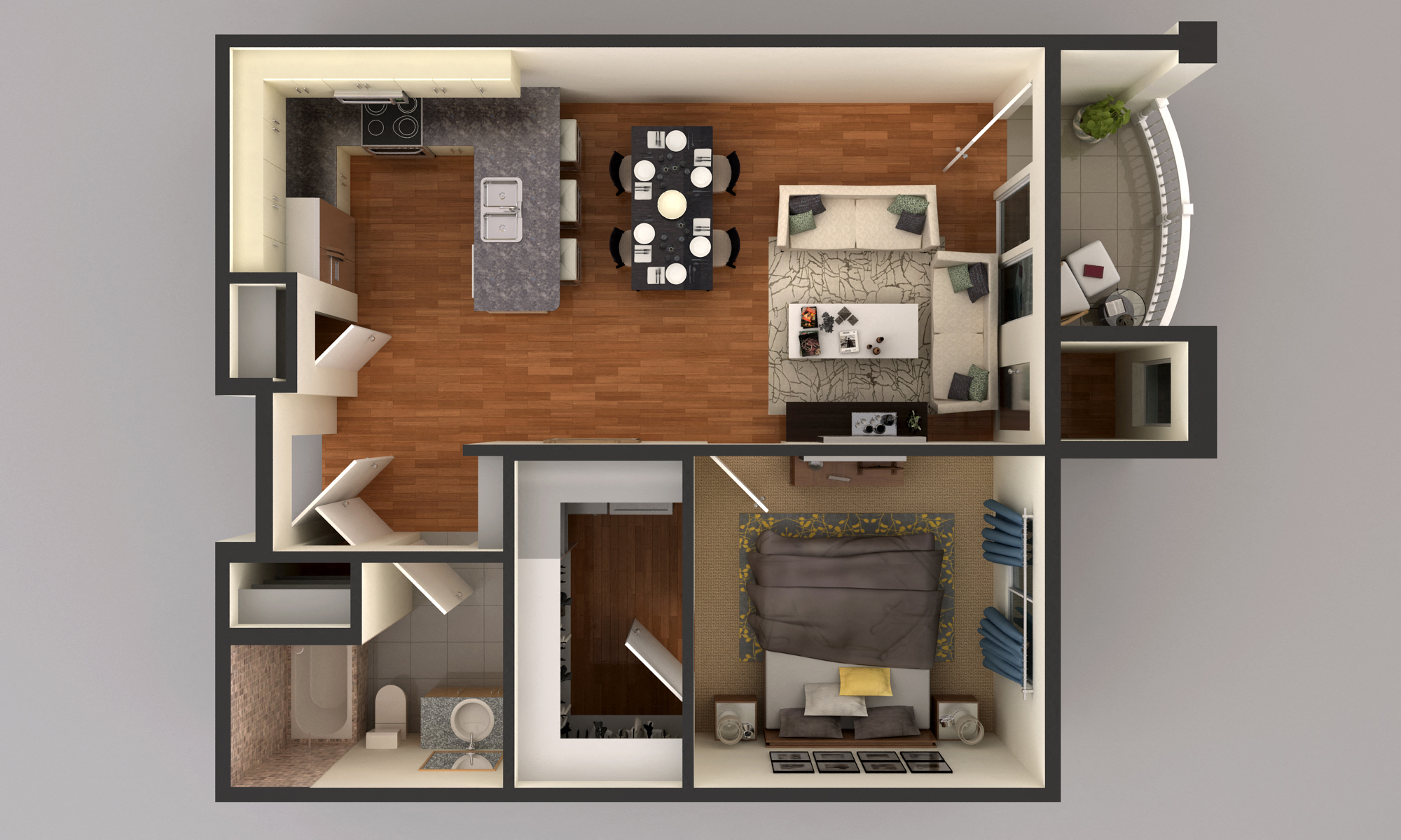 1 bedroom floor plan